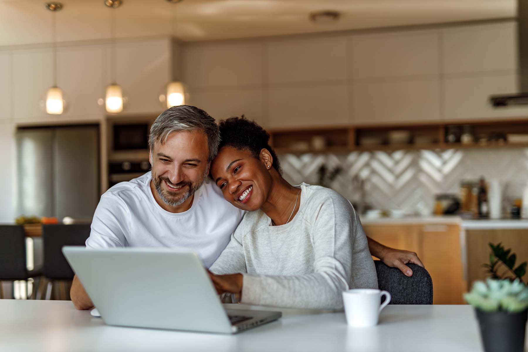 Couple reviewing certificate options