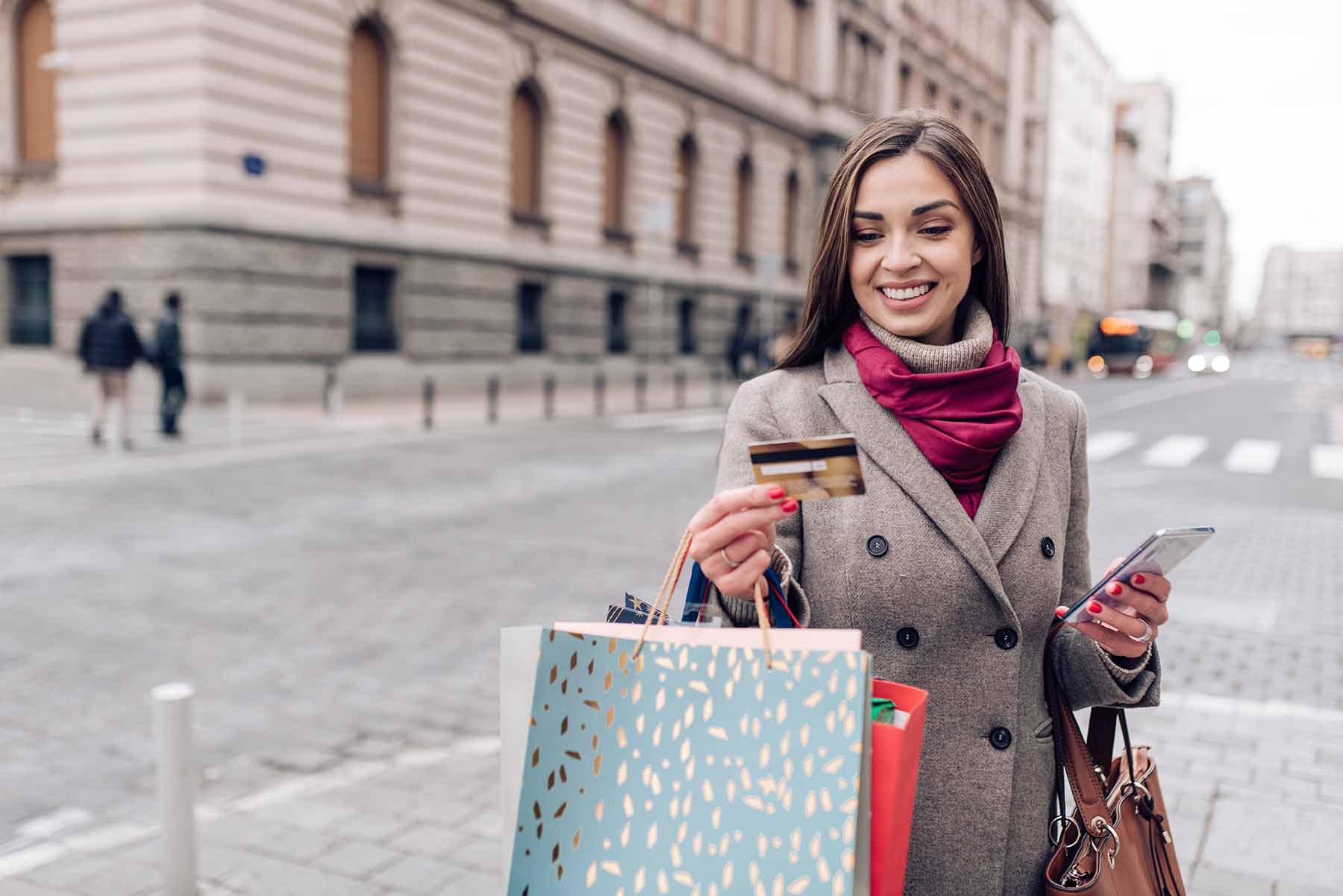 Woman shopping for holidays