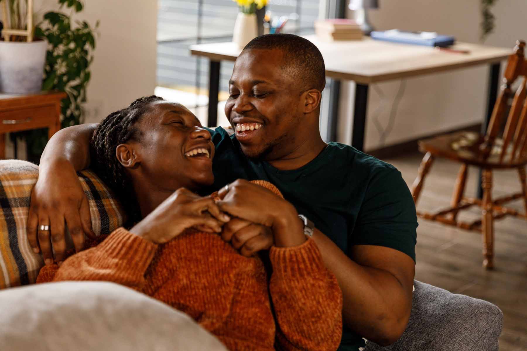 A happy African American couple