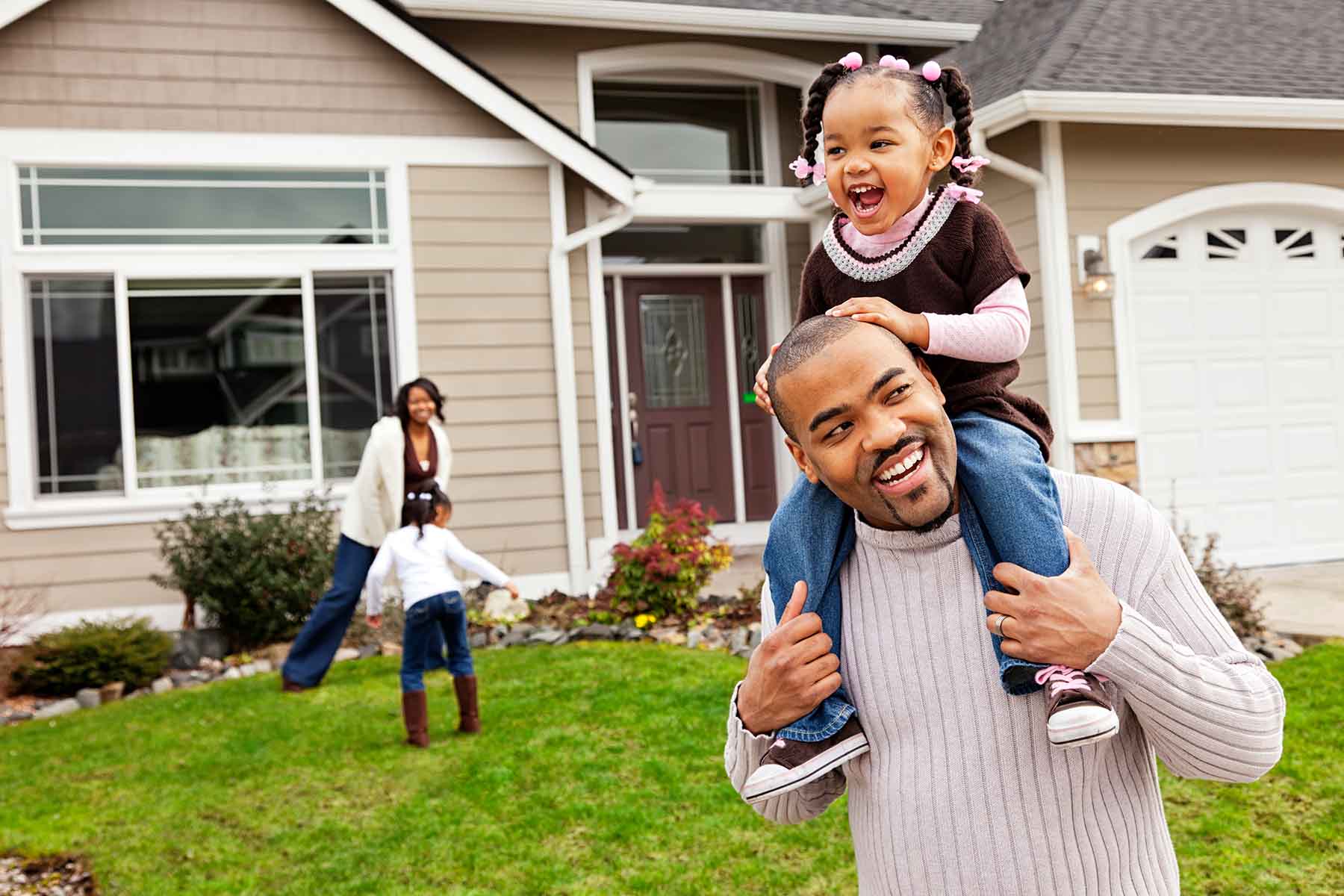 Family purchasing their new home