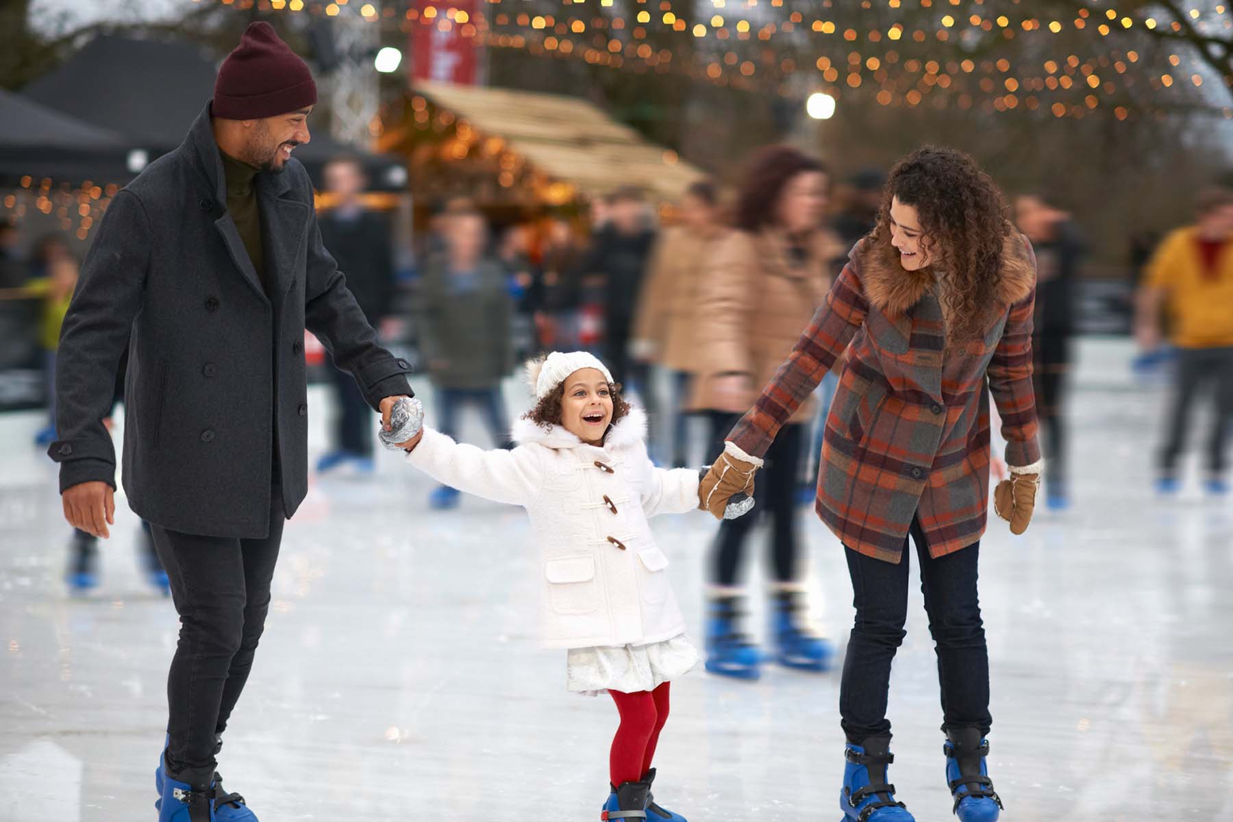 Family ice skating