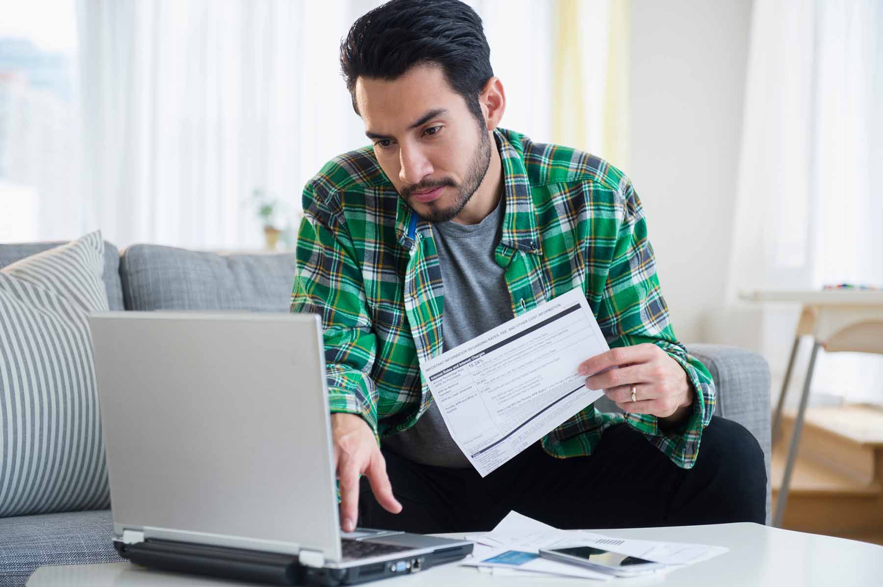 Man reviewing finances