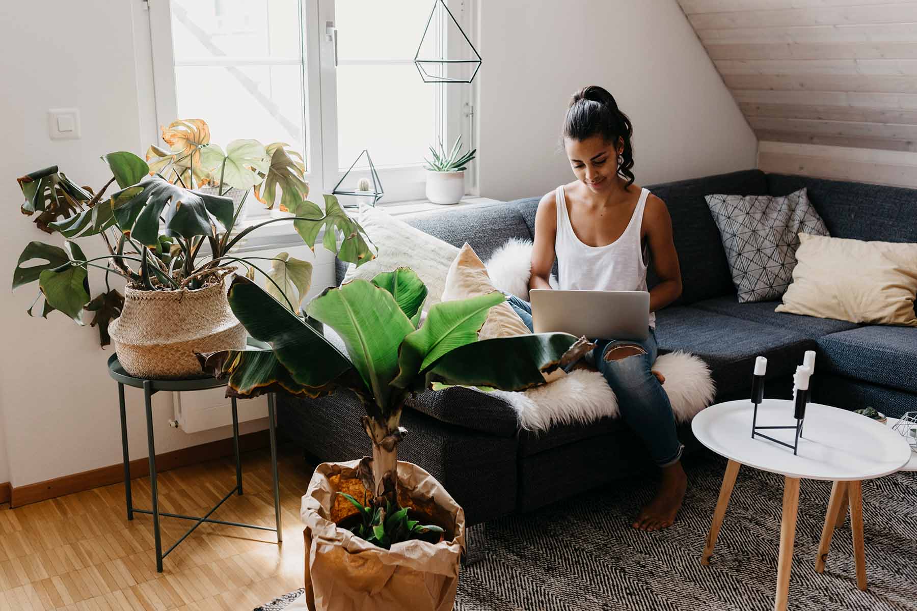 Woman working on computer