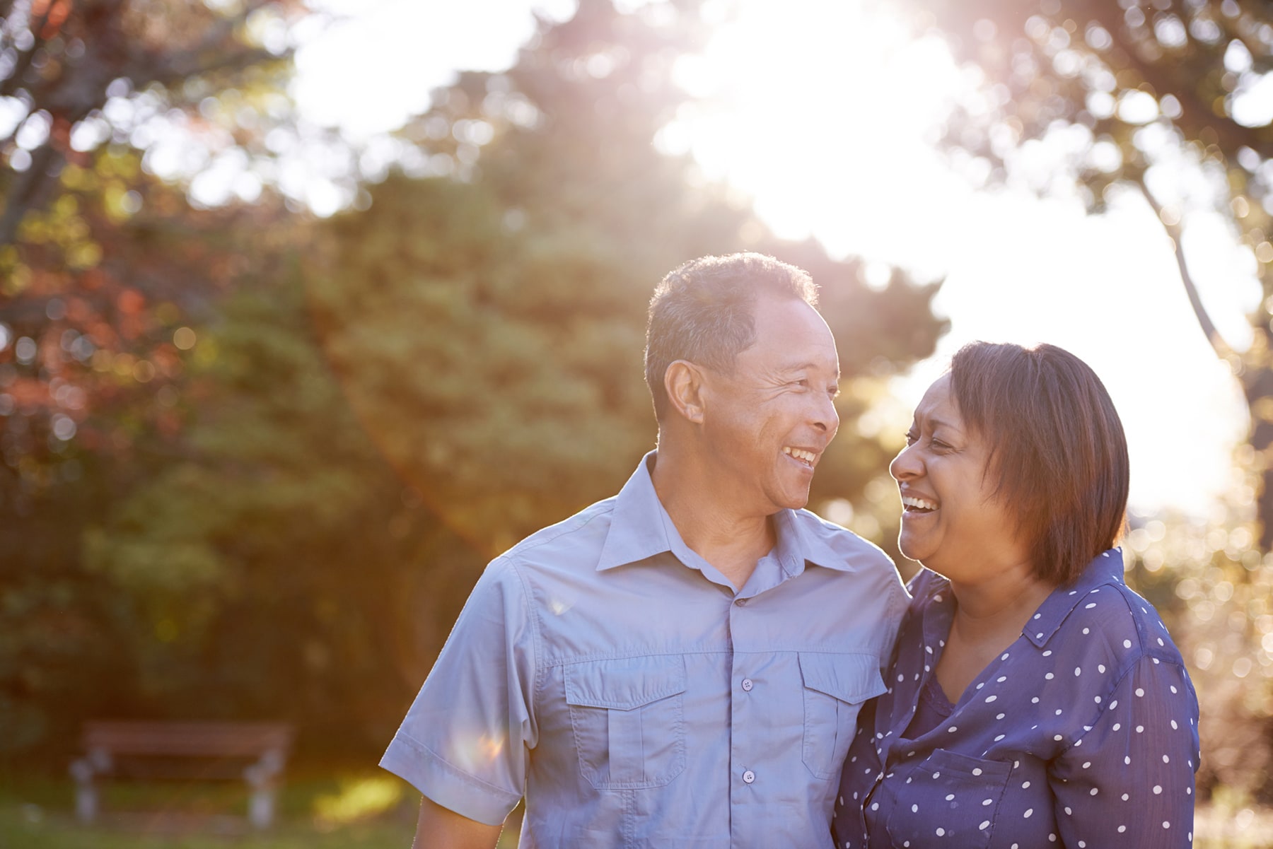 Senior couple laughing together