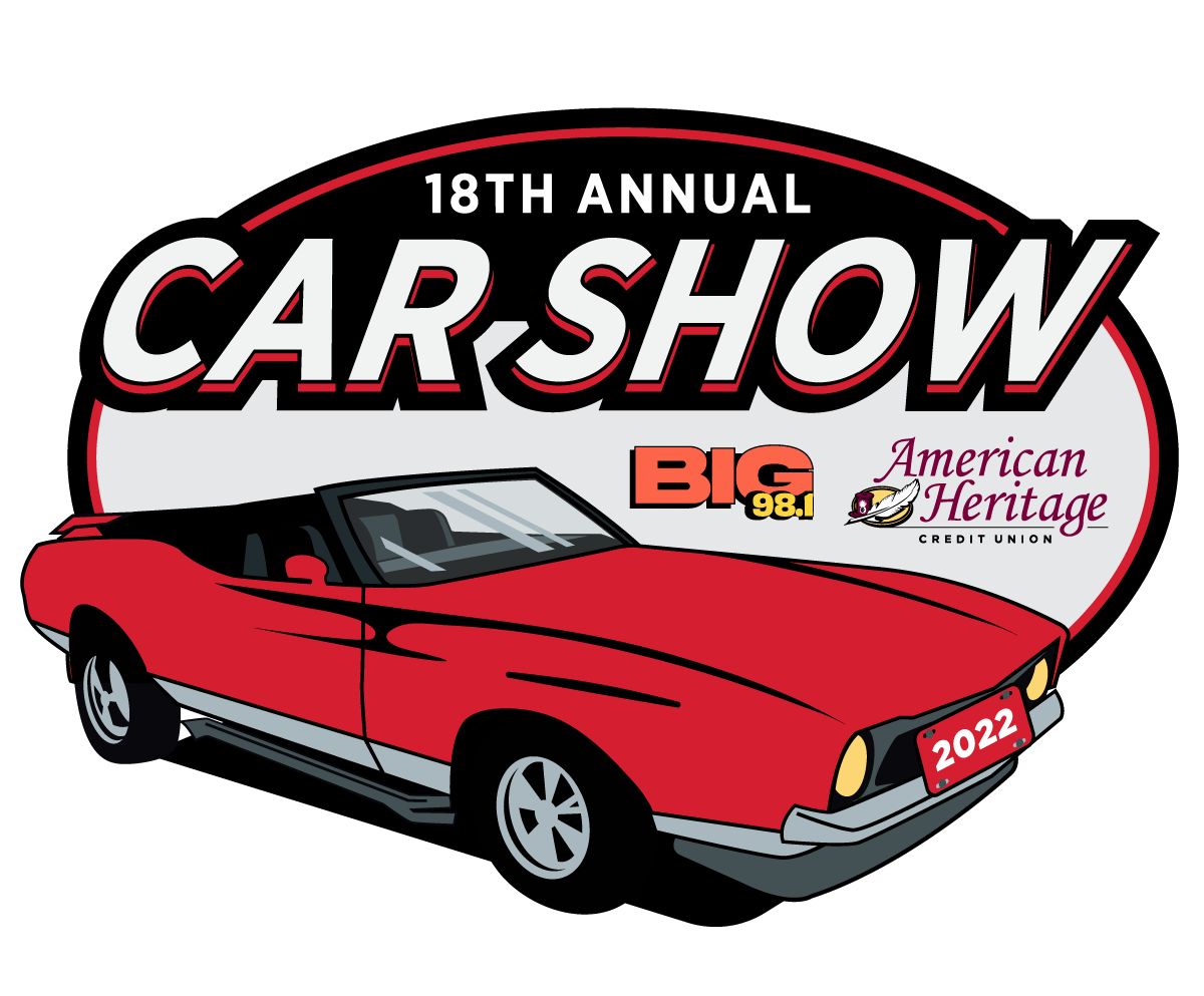 18th Annual Car Show Logo with Red Car