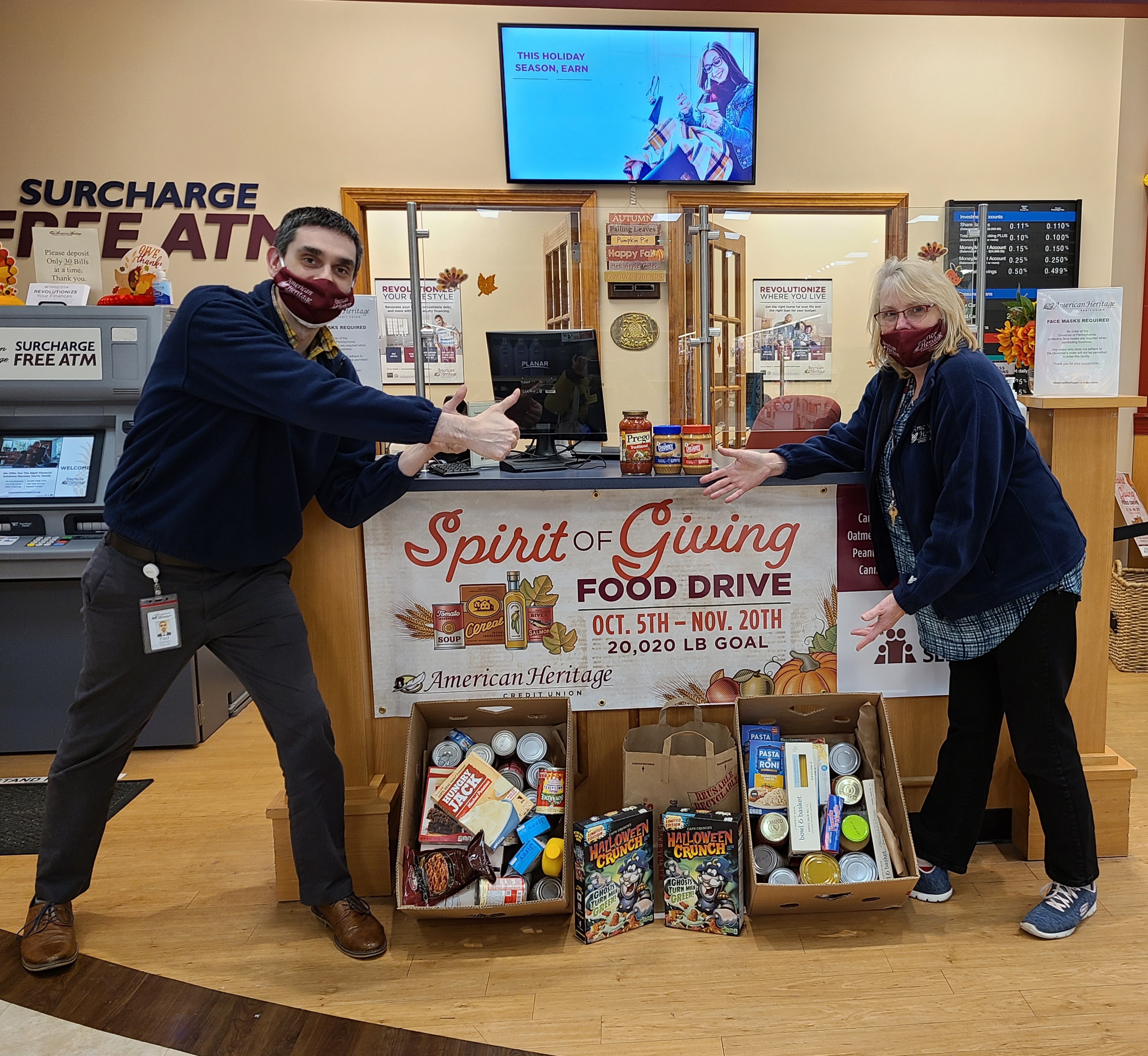 Fairless Hills Associates with Donated Items for Spirit of Giving Food Drive