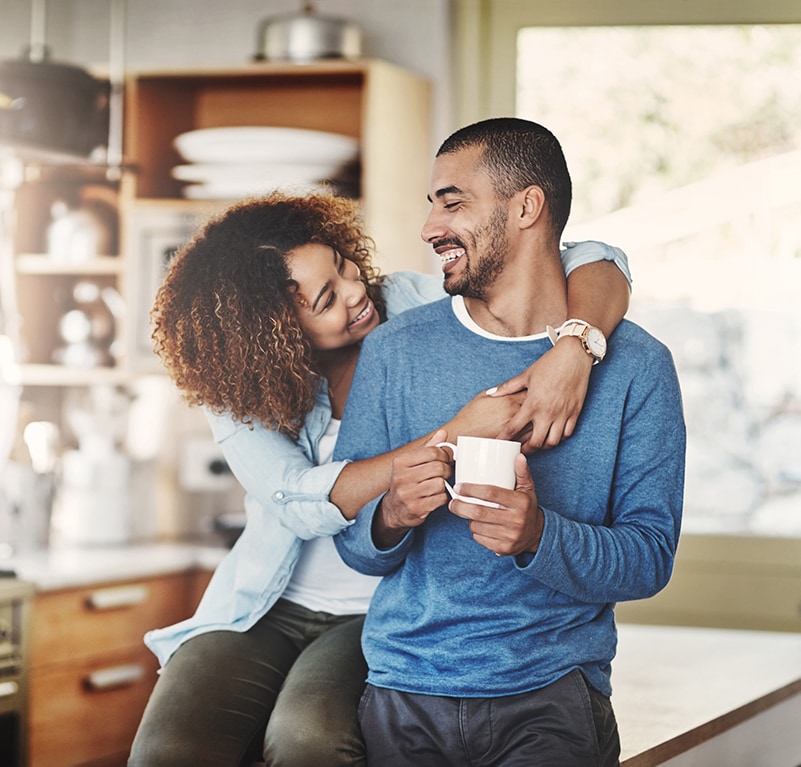 Couple enjoying coffee